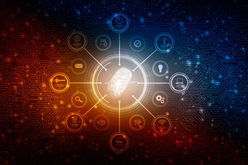 
Fingerprint Scanning Technology Concept 2d Illustration