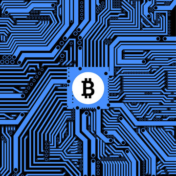 Finance and business banner with cripto money symbol. Vector illustration.