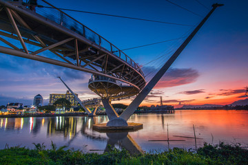 sunset at the bridge