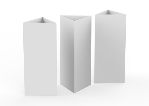 Triangle card on isolated white background, 3d illustration