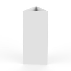 Triangle card on isolated white background, 3d illustration