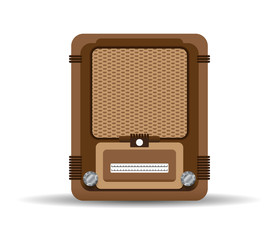 Retro style radio isolated. Vector illustration.