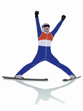 illustration of a ski jumper , vector draw