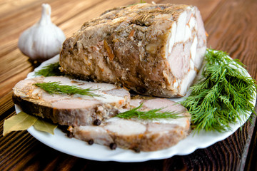 meatloaf is on a white plate with fennel