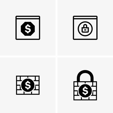 Set of paywall ( information blocking ) symbols