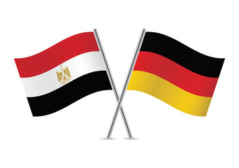 Egypt and germany flags. Vector illustration.