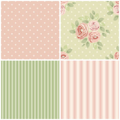 Cute vintage seamless shabby chic floral patterns for your decoration