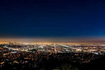 グリフィス天文台から望むアメリカ・ロサンゼルスの夜景