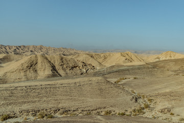 Landscape view on judean desert near the dead sea in Israel