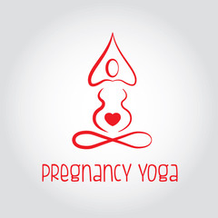 Logo design. Yoga for pregnant women.Vector illustration.