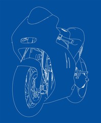 Motorcycle sketch. Vector