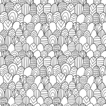 Zentangle pattern fabric trendy texture black white