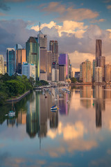 Brisbane. Image de paysage urbain de l& 39 horizon de Brisbane, Australie pendant le lever du soleil.