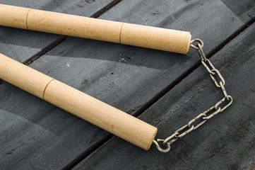 defense sports equipment and supplies, kung fu and nunchaku, martial arts and nunchaku shaking
