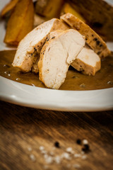 Chicken with pepper sauce