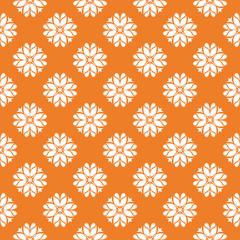 Orange and white floral seamless pattern