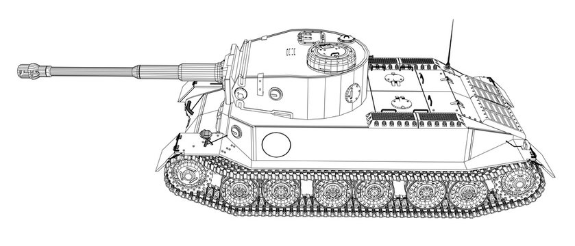 Blueprint of realistic tank