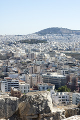 Naklejka premium Vista panoramica aerea di Atene dall'acropoli ateniese in Grecia