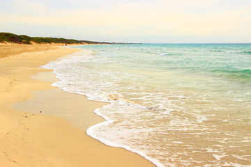 Sandy beach in Puglia, Italy