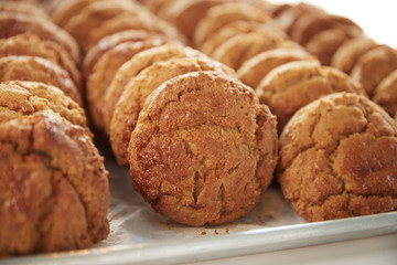 Display Of Freshly Baked Cookies In Coffee Shop