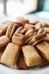 Display Of Freshly Baked Fig Cookies In Coffee Shop