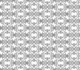 Abstract Seamless Modern Black and White Lines Pattern. Vector.