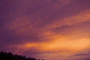 colorful of sky with clouds in the evening