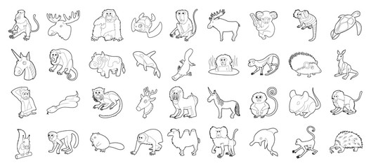 Animals icon set, outline style © ylivdesign
