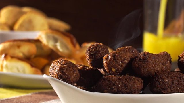 hot baked kibe with smoke