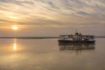 Old River Boat - Irrawaddy River - Myanmar