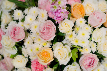 flower background. backdrop wedding decoration. Rose pattern. Wall flower