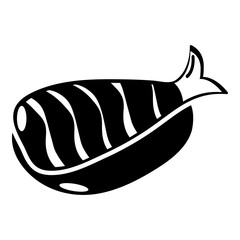 Sushi lunch icon, simple black style