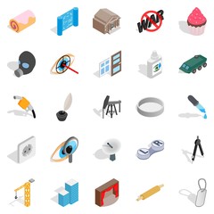 Creature icons set, isometric style