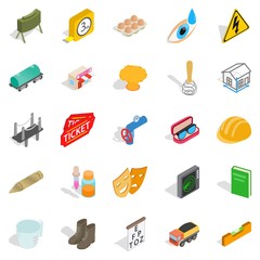 Formation icons set, isometric style