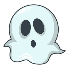 Ghost icon, cartoon style
