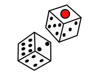 二個のサイコロ(白)