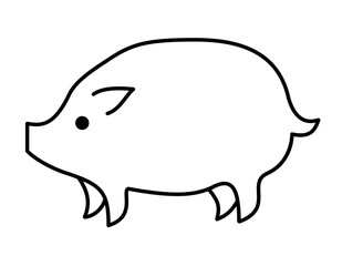 ブタ(線画)