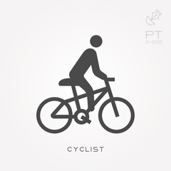 Silhouette icon cyclist