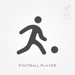 Silhouette icon football player