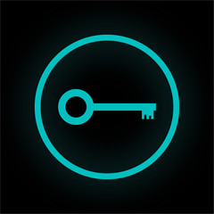 Neon Button rund - Passwort-Symbol