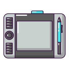 Graphic tablet icon, cartoon style