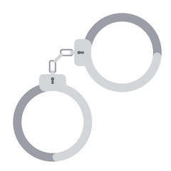 Metal handcuffs for detaining criminals.