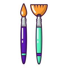 Brush icon, cartoon style