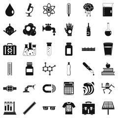 Equipment icons set, simple style