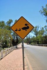 Caution Ducks,Traffic sign in Australia