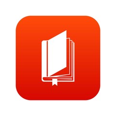 Book with bookmark icon digital red