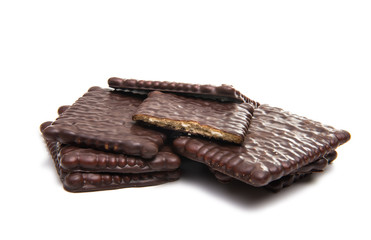 cookies in chocolate isolated
