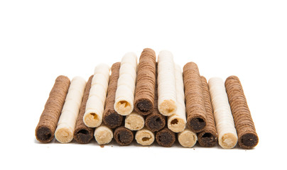 waffle rolls isolated