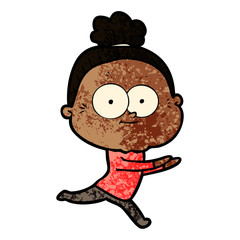 cartoon happy old woman