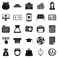 Duty icons set, simple style